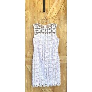 Lauren Ralph Lauren Pink Lace Sheath Dress Size 6 Blush Lined Sleeveless Guipure